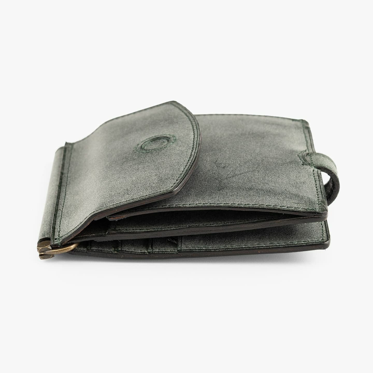『romiromi34 (御売約済)』　スマイル　コンパクトウォレット Cramp×SUKUMO Leather 藍染めコンパクトウォレット【SKM-005A】|池之端
