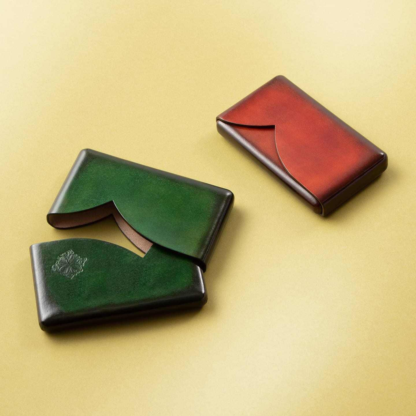 アンティーク染めレザー カードケース