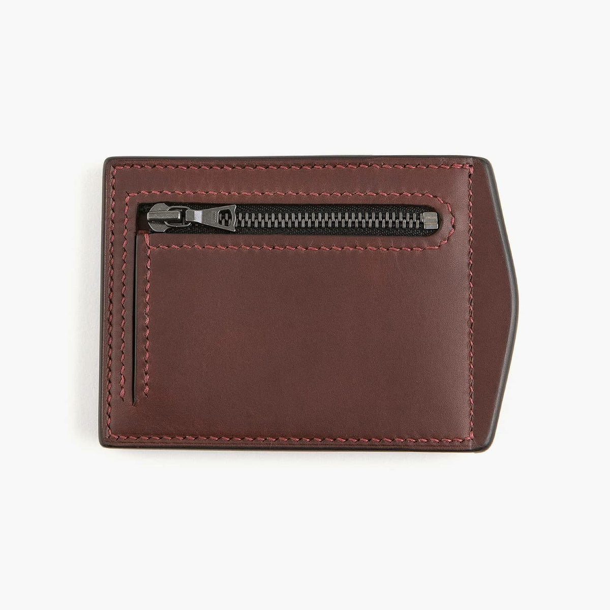 外装 小銭入れ側（リスシオ）：Tabacco ／ 糸色（MeiSi）：Bordeaux ／ ファスナーテープ：Black ／ 金具：Black