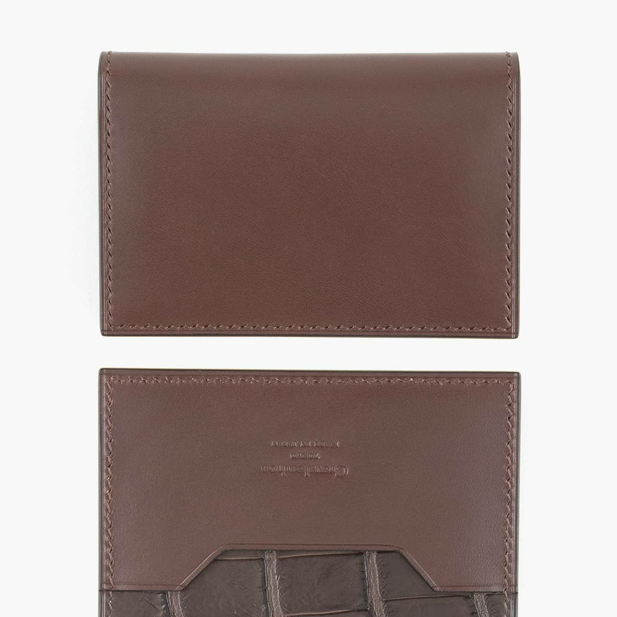 外装（ブリランテ）：Dark Brown、内装（ブリランテ）：Dark Brown、カード段装飾（クロコダイル）：Dark Brown