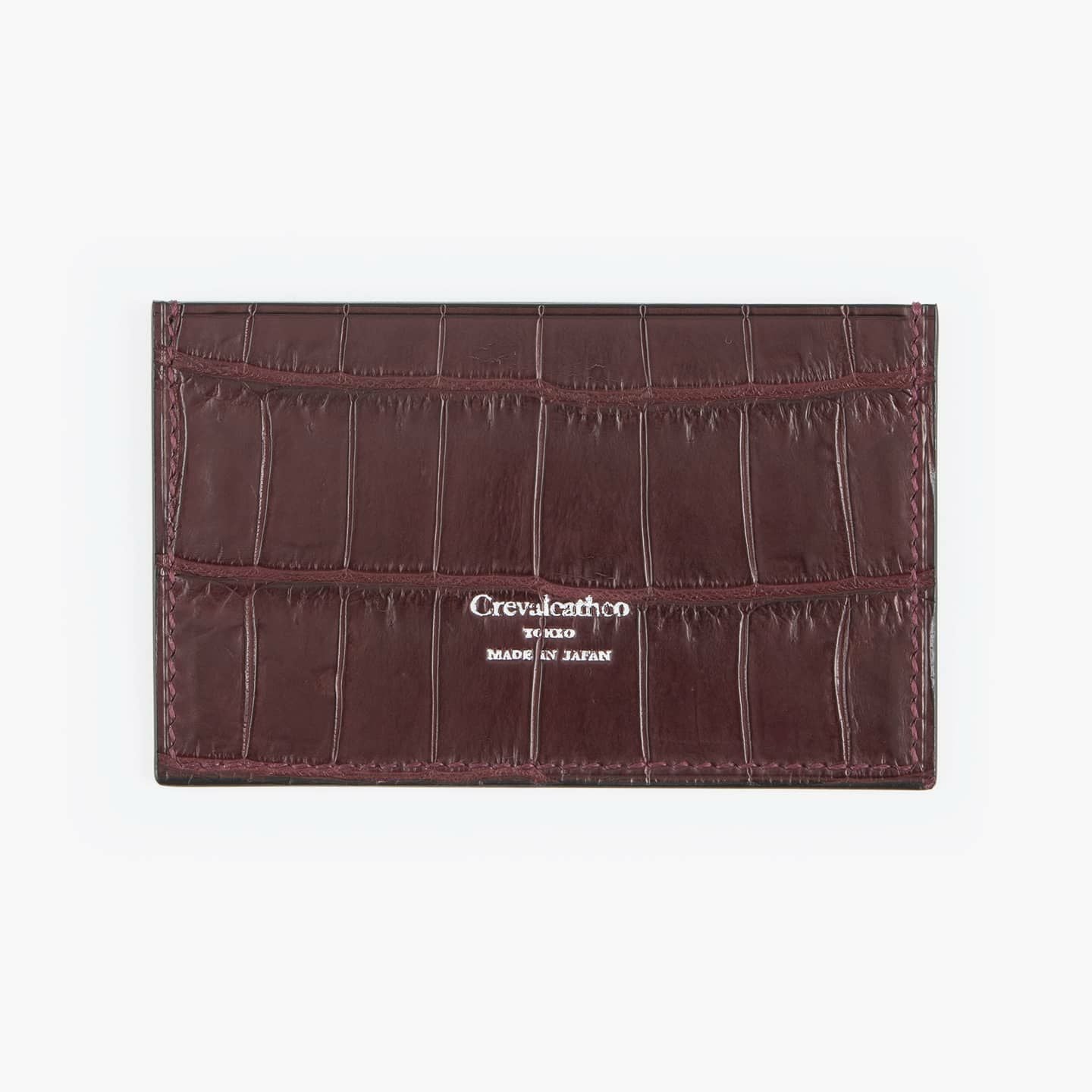 表1（ブライドル）：Navy、表2（クロコダイル）：Bordeaux、裏（クロコダイル）：Bordeaux