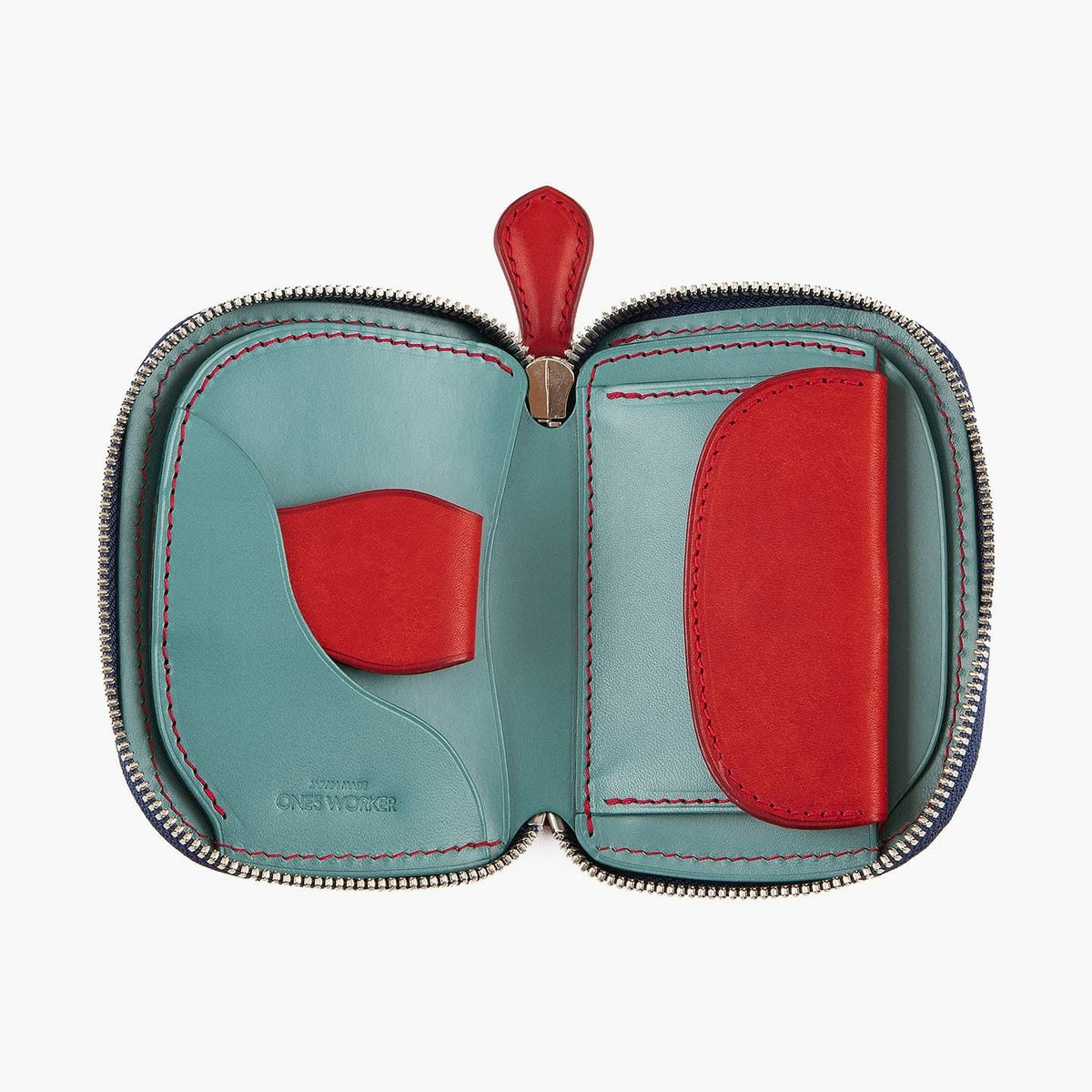 外装 & 内装装飾（プエブロ）：Papavero、内装（ブッテーロ）：Turquoise、糸色：外装 & 内装装飾（プエブロ）と同系色、ファスナー 金具：Silver／ テープ：Navy