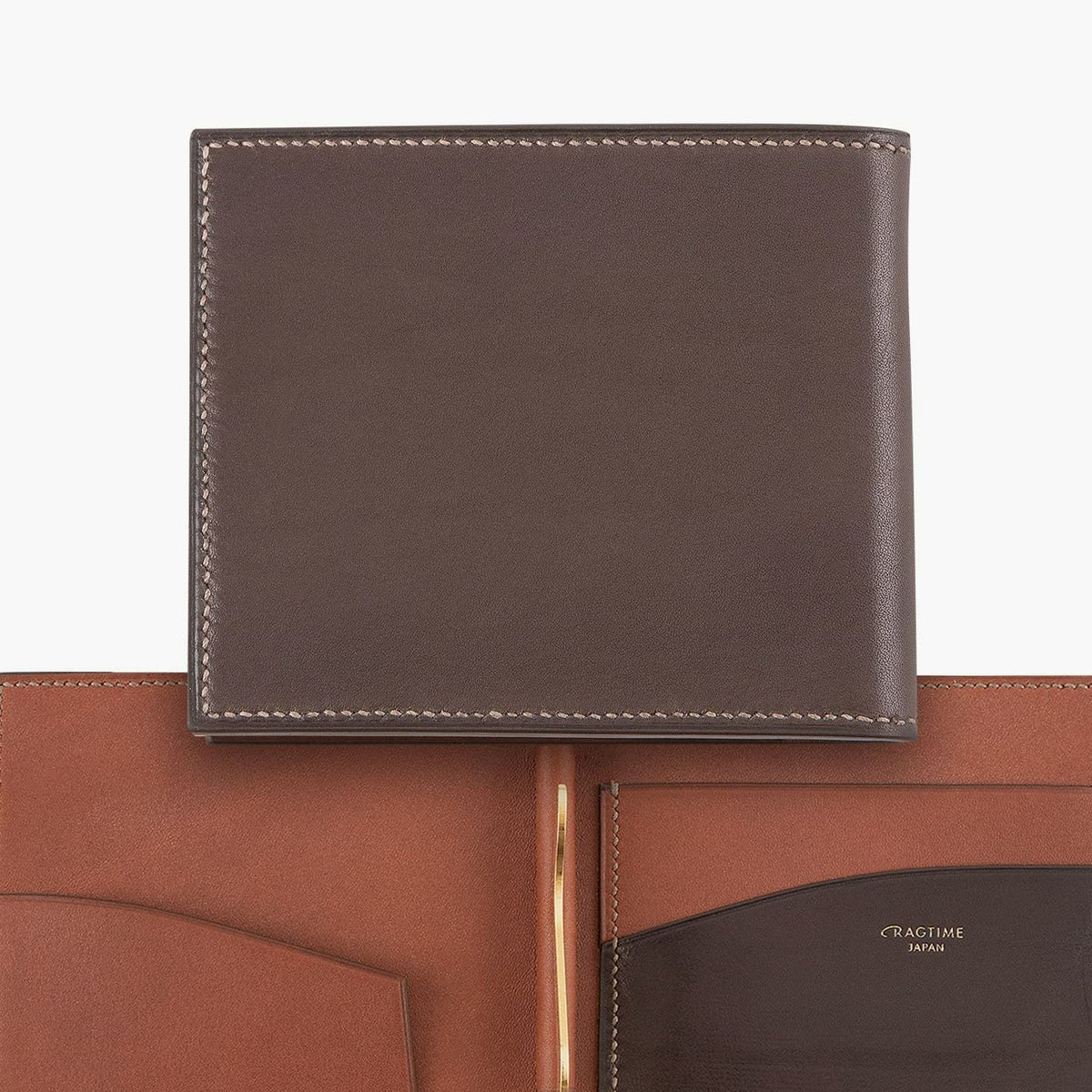 外装 & 内装一部（バラニール）：Dark Brown、糸色（MeiSi）：Elephant Gray