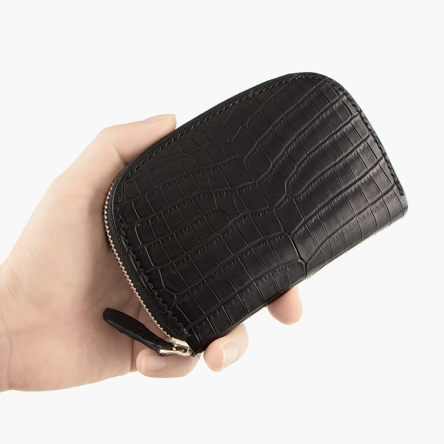 クロコダイル ポロサス & ブッテーロ ミドルラウンドジップ財布 | 大人