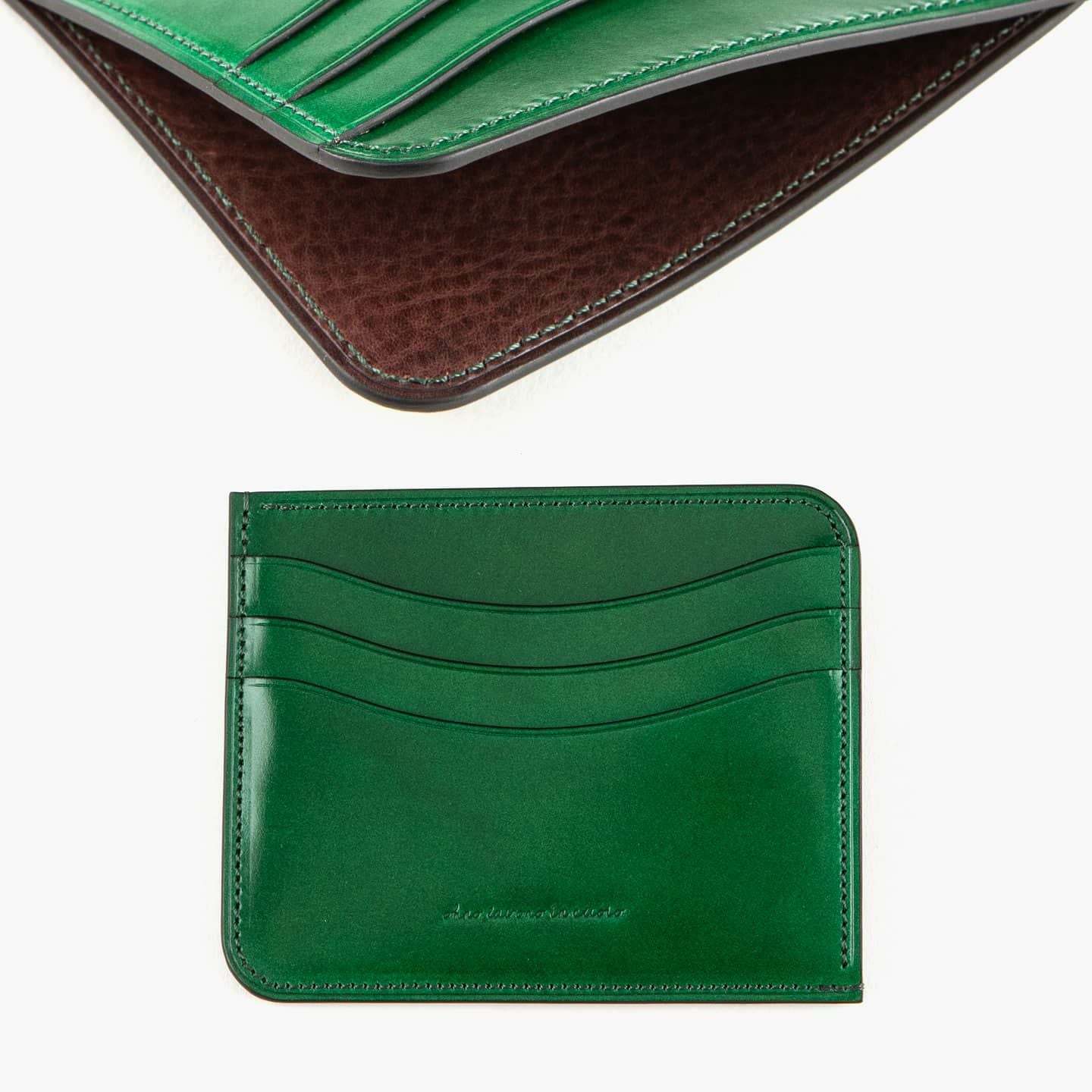 【値下げ】■新品☆日本製■コードバン　ケース（緑） PRAIRIE GINZA（プレリーギンザ） 日本製 コードバン パスケース 定期
