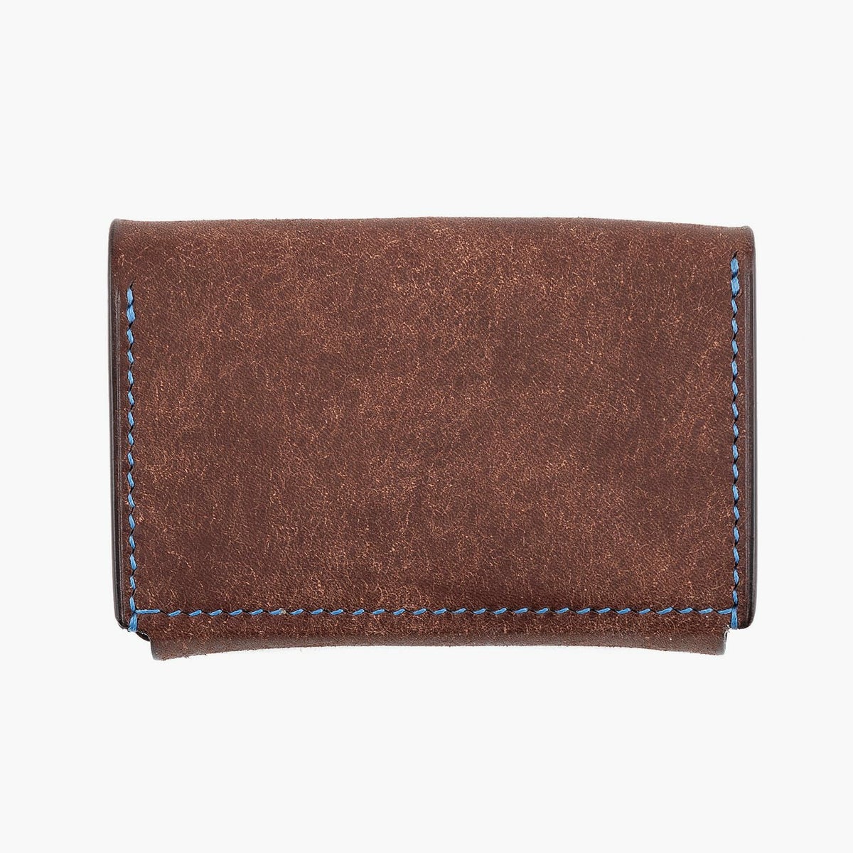 インナーポケット：2つ（スリット仕様）、外装（プエブロ）：Tabacco、内装（リスシオ）：Tabacco、糸色：Blue