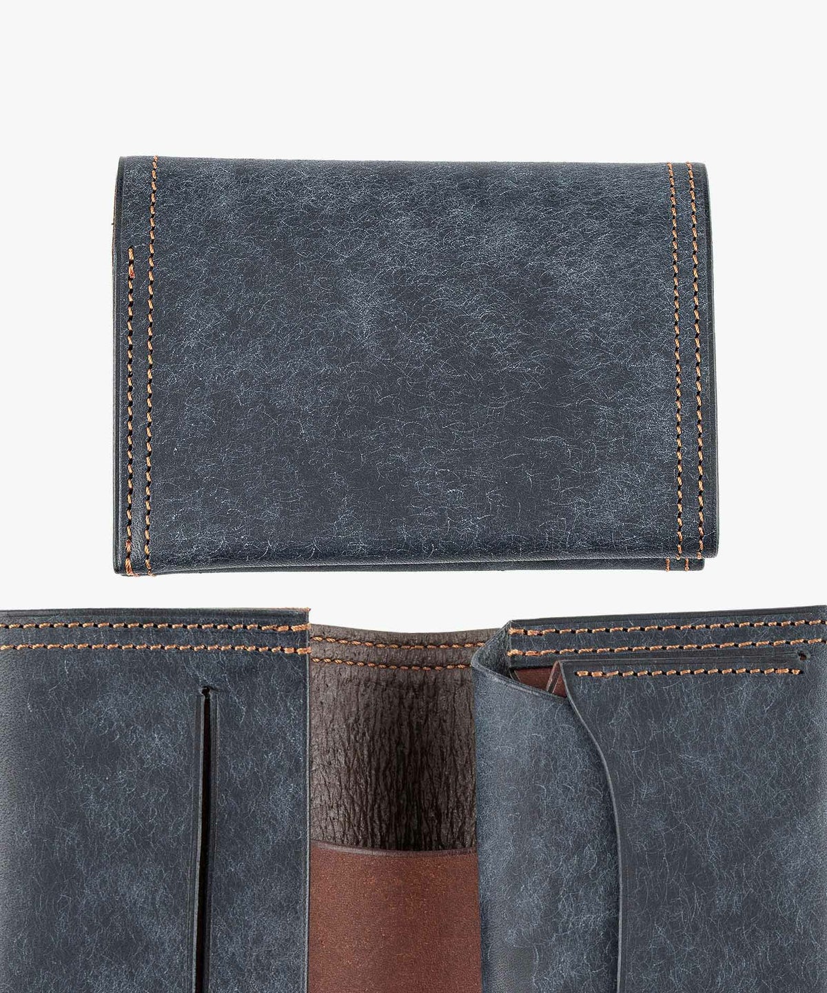 外装（プエブロ）：Navy、内装装飾（プエブロ）：Tabacco、糸色：Brown