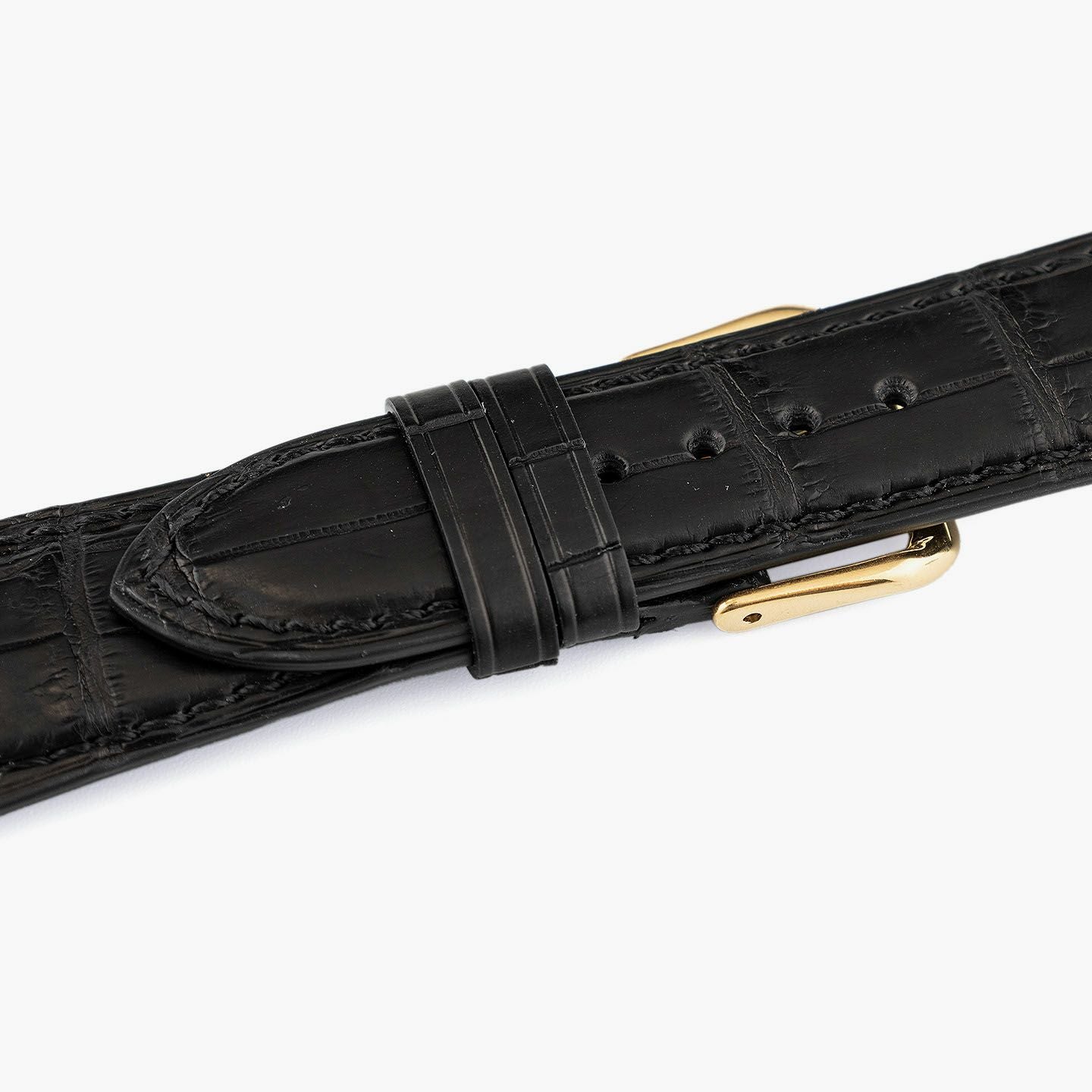 表面（クロコダイル）：Black、裏面（ツェルマット）：Noir、アダプター ＆ 尾錠：Gold