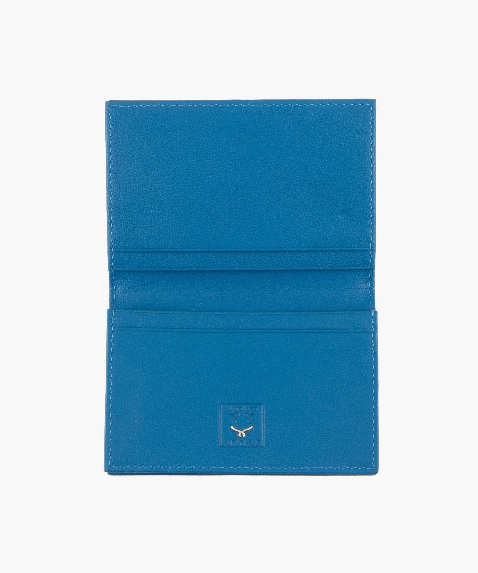 BAHARI 青 レザー 名刺入れ エイ ガルーシャ 【美品】 幻の革の長財布（38万円）と名刺入れ（9.8万円）がセットになって登場