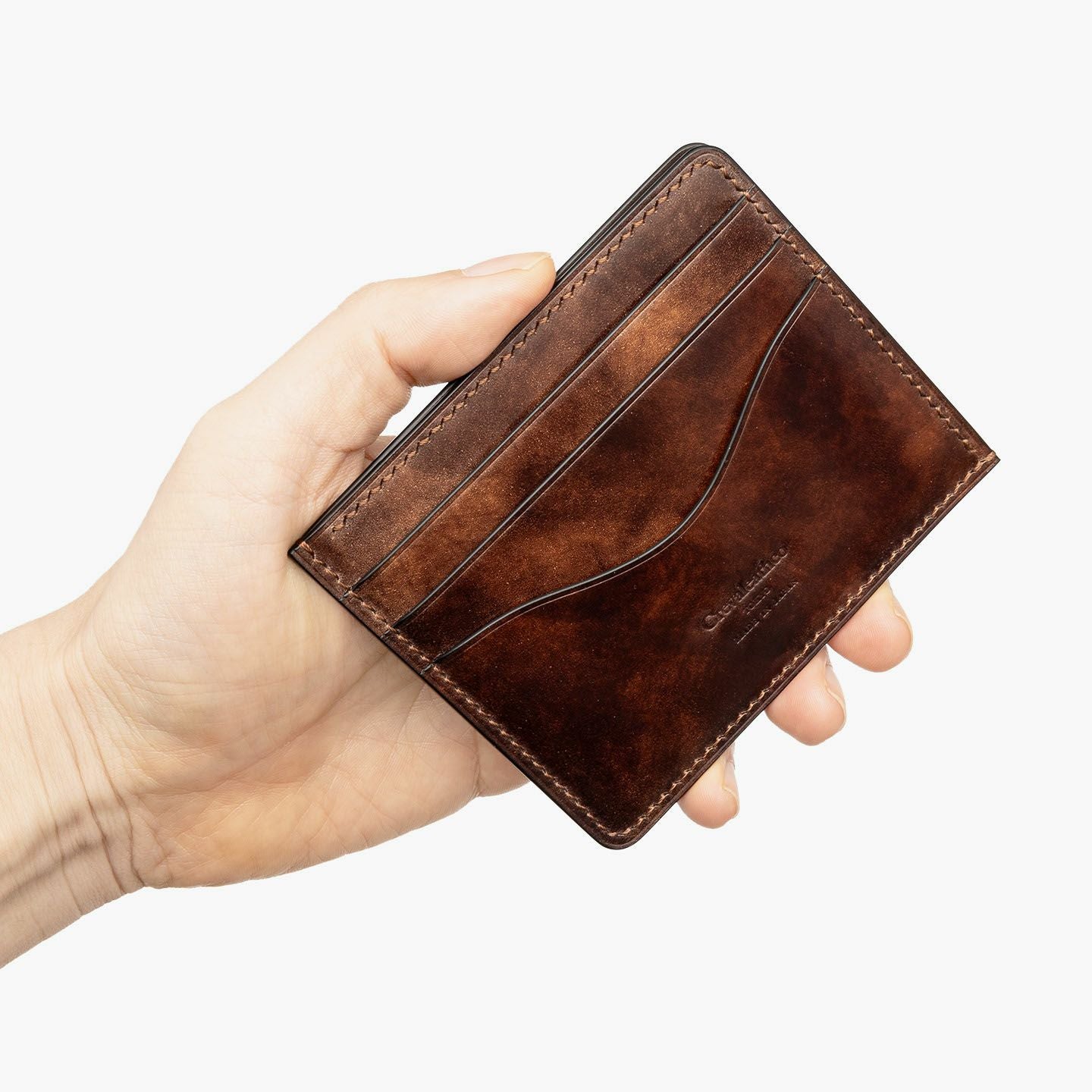 コードバン コンパクトウォレット シェルコードバン × ブッテーロ スクエアコンパクトウォレット | 大人