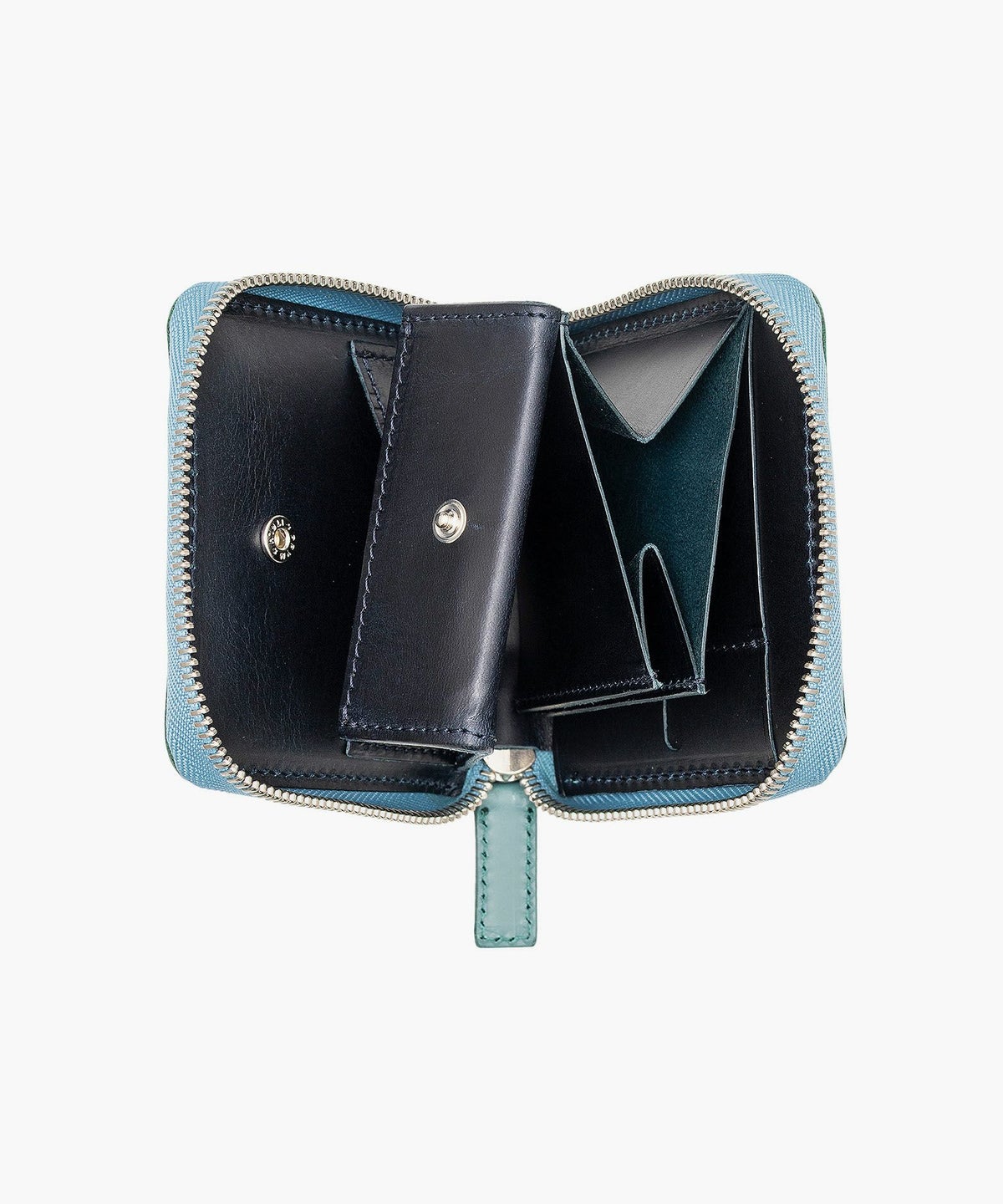 外装（ブッテーロ）：Turquoise、内装（ブッテーロ）：Navy、金具：Silver
