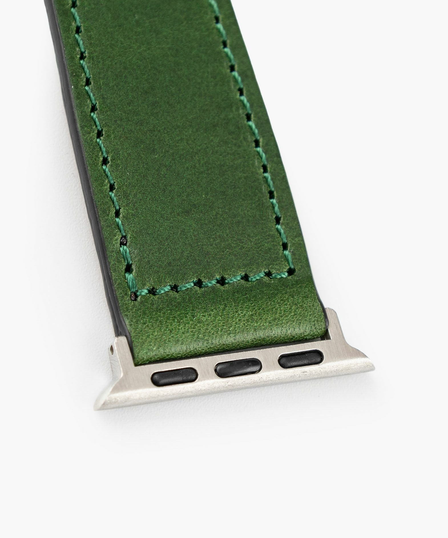 モデル＆手首サイズ：ストレート、カラー：Green、アダプター ＆ 尾錠：Silver