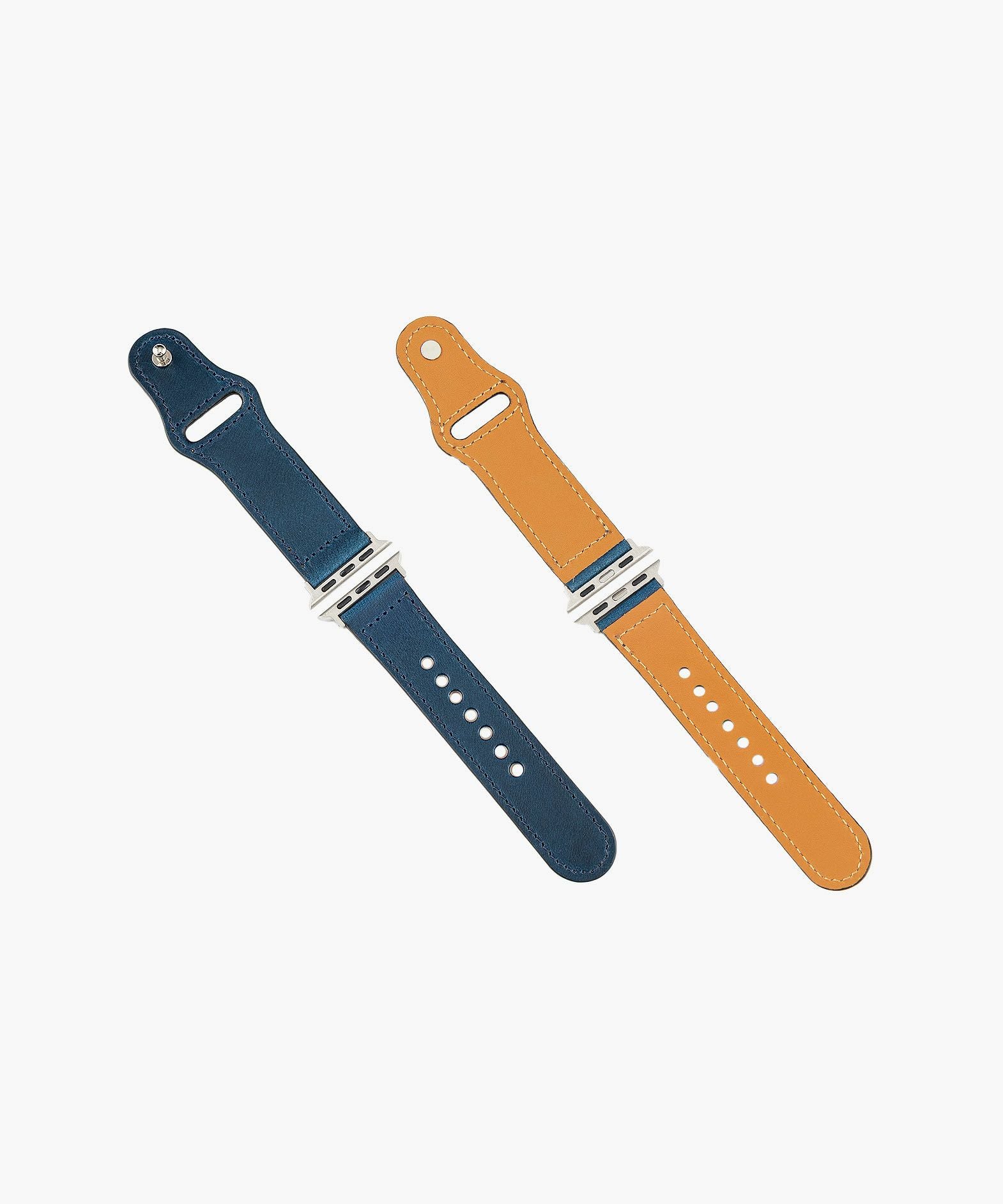 モデル＆手首サイズ：ストレート、カラー：Blue、アダプター ＆ 尾錠：Silver