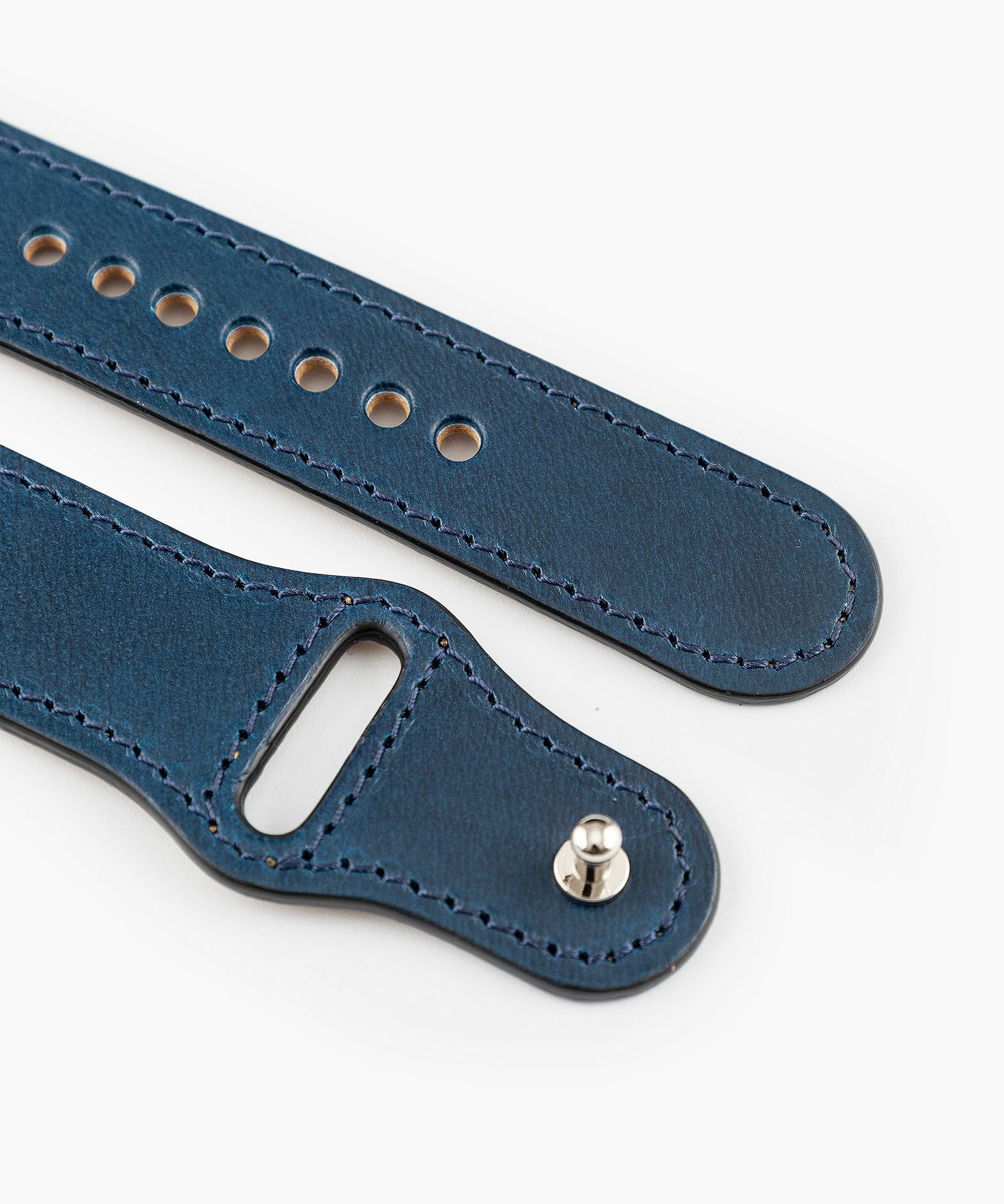 モデル＆手首サイズ：ストレート、カラー：Blue、アダプター ＆ 尾錠：Silver