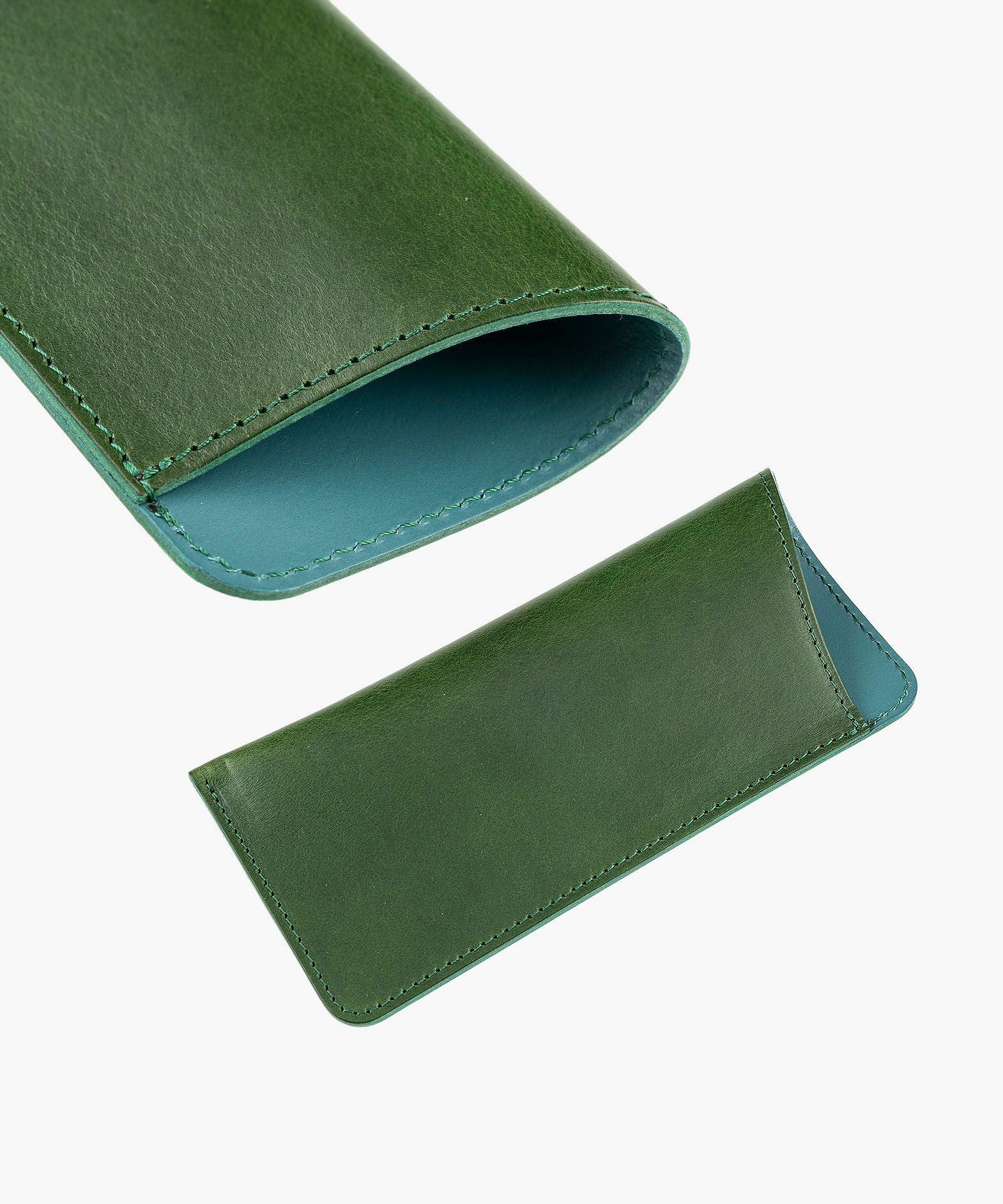 外装（ブッテーロ）：Green、内装（ブッテーロ）：Turquoise、糸色：外装と同系色