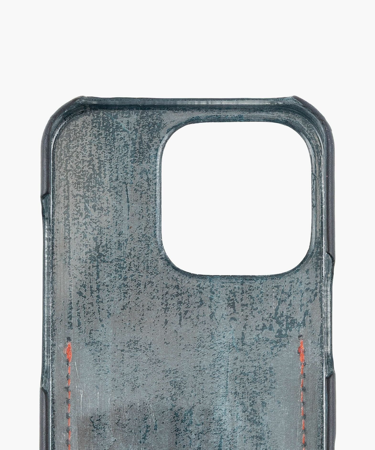 外装（ブッテーロ）：Navy、カードスロット（ブッテーロ）：Orange、糸色：外装と同系色