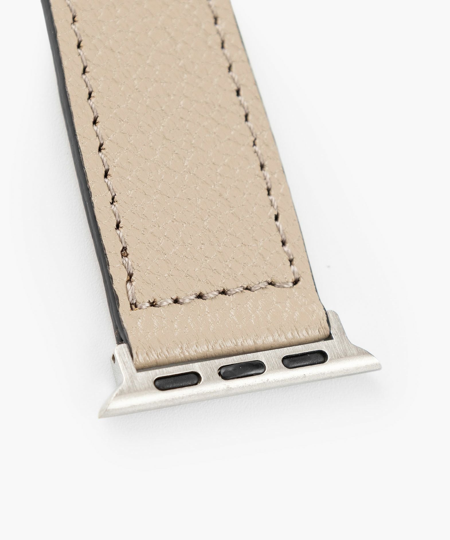 モデル＆手首サイズ：ストレート、カラー：Beige、アダプター ＆ 尾錠：Silver