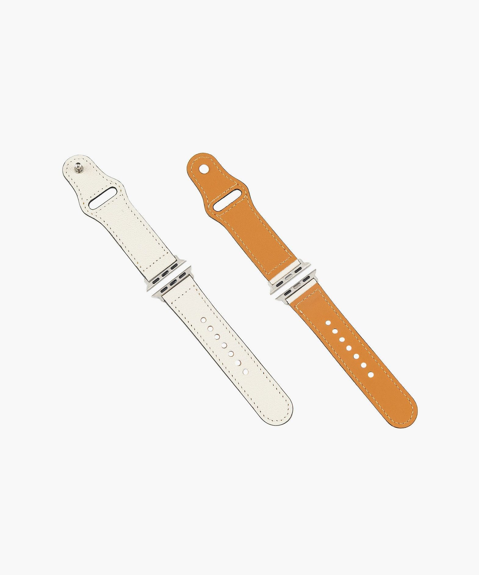 モデル＆手首サイズ：ストレート、カラー：Ivory、アダプター ＆ 尾錠：Silver