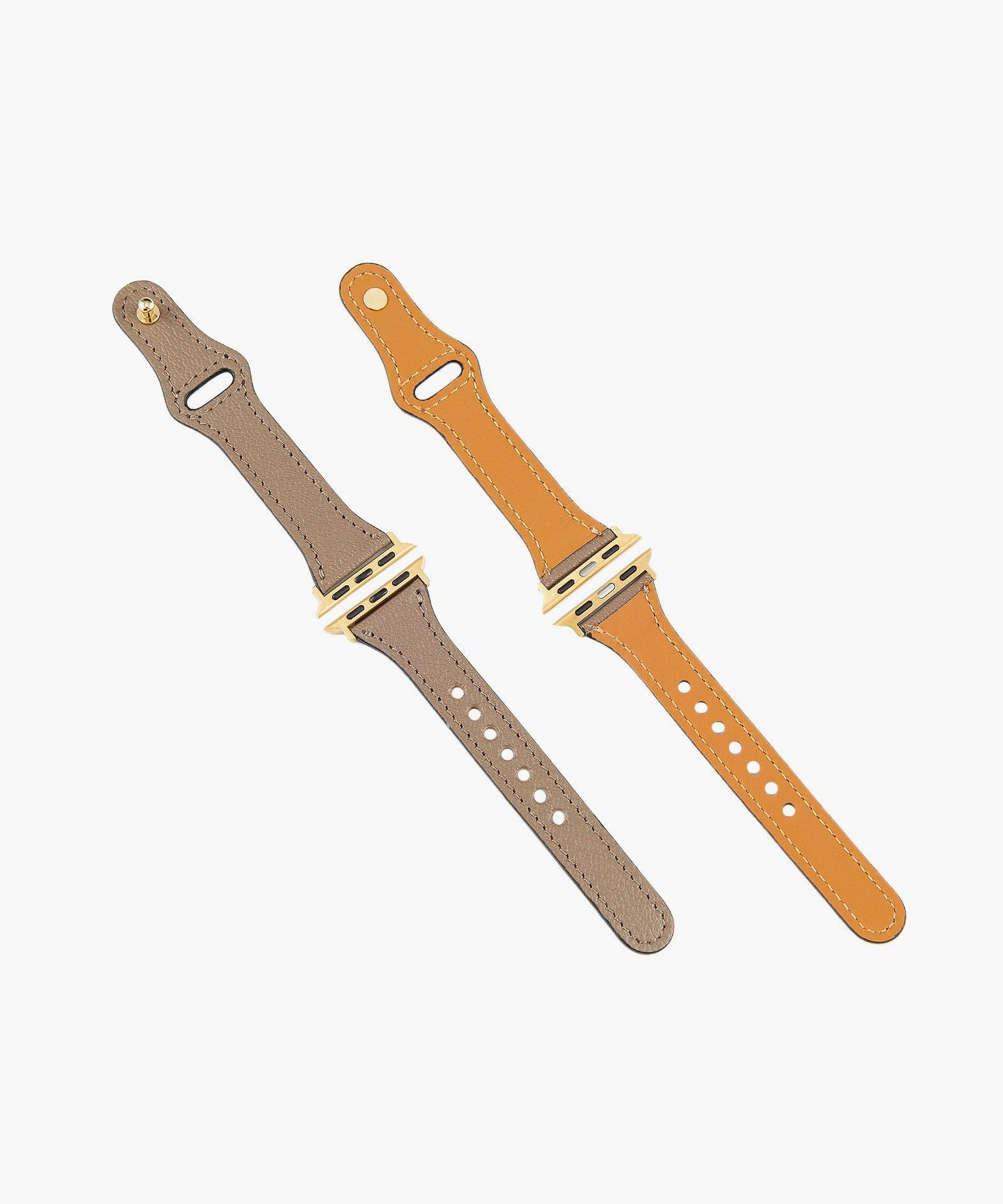 モデル＆手首サイズ：スリム、カラー：Etoupe、アダプター ＆ 尾錠：Gold