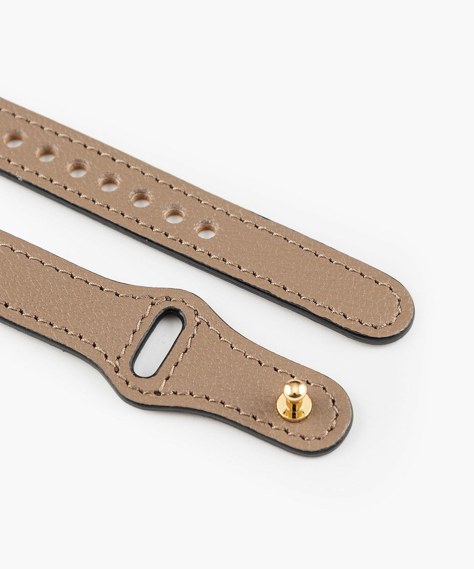 モデル＆手首サイズ：スリム、カラー：Etoupe、アダプター ＆ 尾錠：Gold