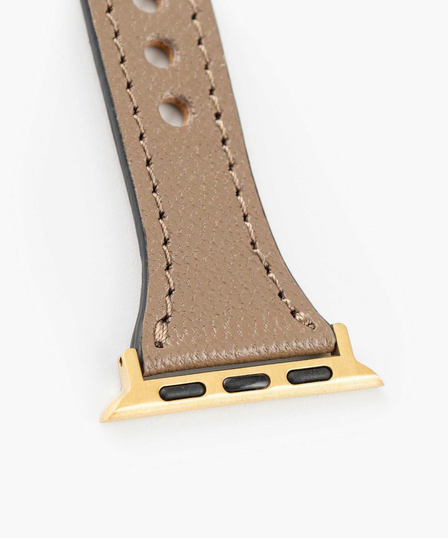 モデル＆手首サイズ：スリム、カラー：Etoupe、アダプター ＆ 尾錠：Gold